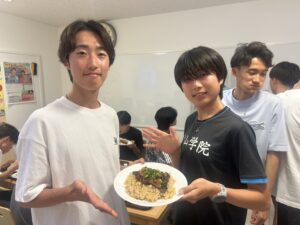 青山学院大学陸上競技部の皆様にご提供した牛肉が料理として提供されました